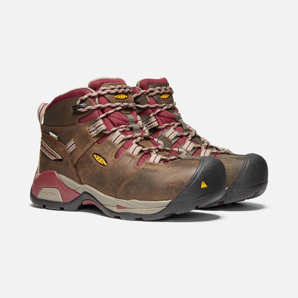 Keen Laarzen Dames Bruin - Detroit Xt Waterproof (Steel Toe) - 28594-DRUF